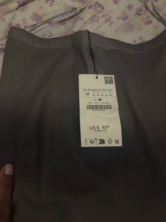 Zara Taupe Ribbed Slip Dress - Picture 2 of 2